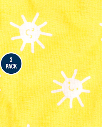 Ensemble de 2 pyjamas en coton ajustés Butterfly Sunshine pour bébés et petites filles