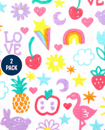 Ensemble de 2 pyjamas en coton ajustés Earth pour bébés et petites filles