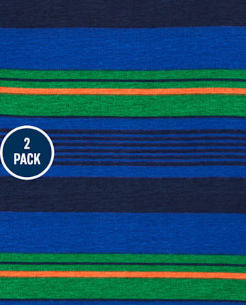 Baby And Toddler Boys Alligator Striped Snug Fit Cotton Pajamas 2-Pack