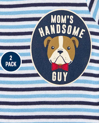 Baby And Toddler Boys Bull Dog Snug Fit Cotton Pajamas 2-Pack
