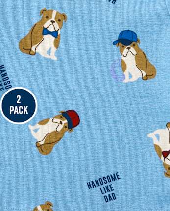 Baby And Toddler Boys Bull Dog Snug Fit Cotton Pajamas 2-Pack