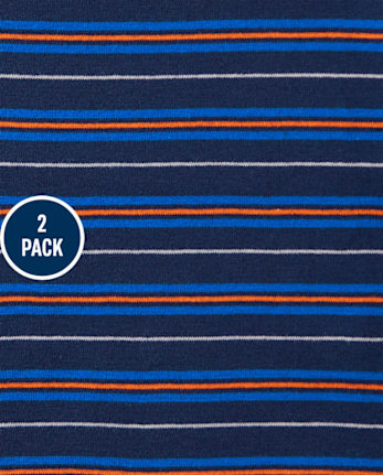Baby And Toddler Boys Monster Striped Snug Fit Cotton Pajamas 2-Pack