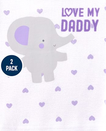 Baby And Toddler Girls Mommy And Daddy Snug Fit Cotton Pajamas 2-Pack