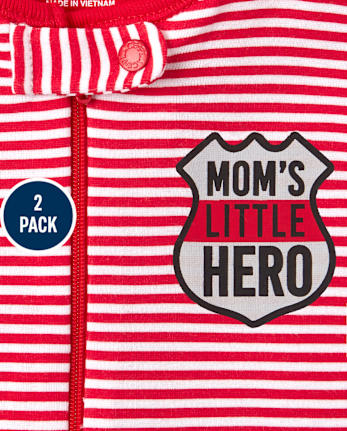 Ensemble de 2 pyjamas une pièce en coton ajustés pour bébés et tout-petits garçons Premiers intervenants