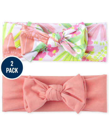 Baby Girls Tropical Bow Headwrap 2-Pack