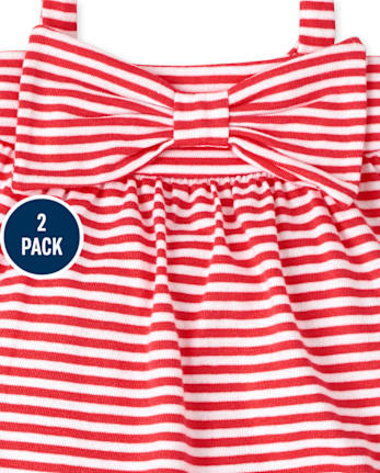 Baby Girls Smocked Striped Romper 2-Pack