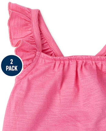 Pack de 2 mamelucos teñidos anudados para bebé niña