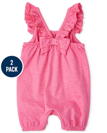 Pack de 2 mamelucos teñidos anudados para bebé niña