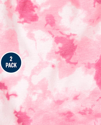 Pack de 2 mamelucos teñidos anudados para bebé niña