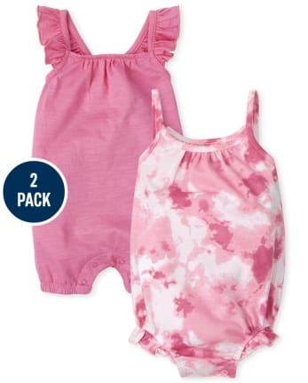 Baby Girls Tie Dye Romper 2-Pack