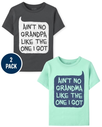 Paquete de 2 camisetas con estampado de abuelos para niños pequeños