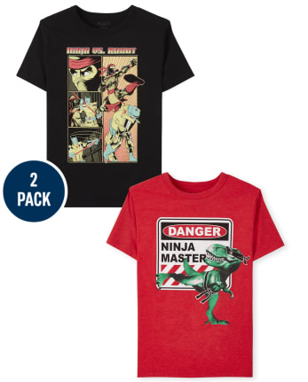 articulo Leopardo repertorio Pack de 2 camisetas de manga corta con gráfico Ninja para niños | The  Children's Place - MULTI CLR