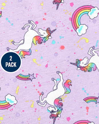 Paquete de 2 vestidos diarios con estampado para niñas