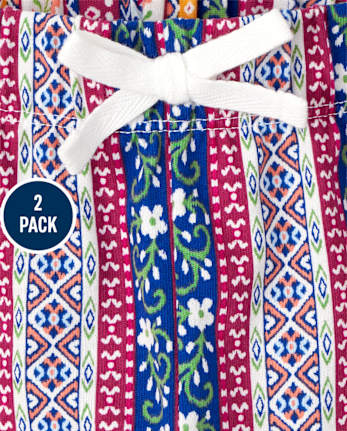 Girls Print Shorts 2-Pack