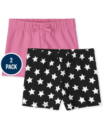 Pack de 2 pantalones cortos con estrellas para niñas