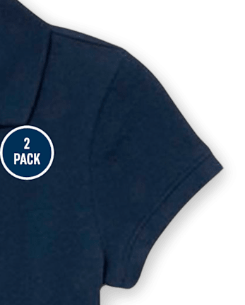 Vestido tipo polo de piqué de uniforme para niña, paquete de 2