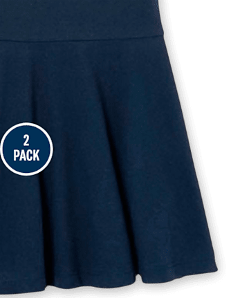 Vestido tipo polo de piqué de uniforme para niña, paquete de 2