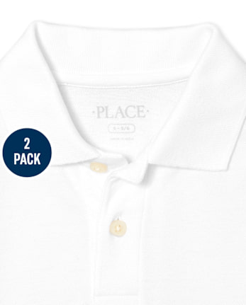 Polo de piqué uniforme para niños, paquete de 2