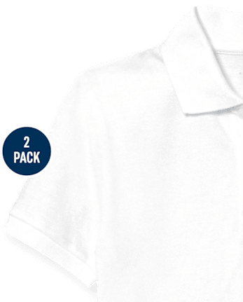 Boys Uniform Soft Pique Polo 2-Pack - Husky