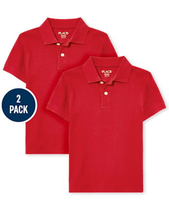 Kids Uniform Soft Pique Polo 2-Pack - Husky
