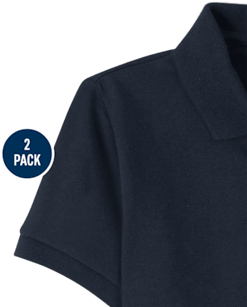 Boys Uniform Soft Pique Polo 2-Pack - Husky