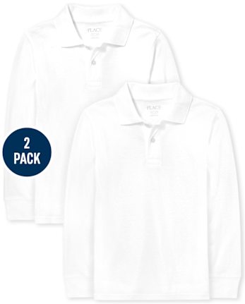 Polo de piqué uniforme para niños, paquete de 2