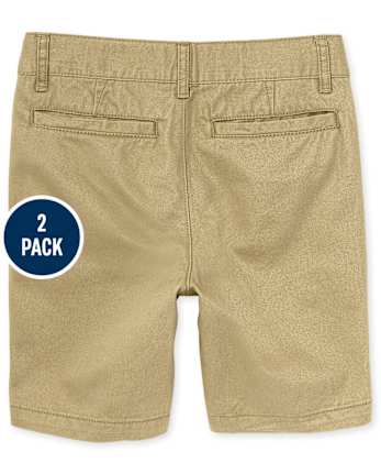 Paquete de 2 pantalones cortos chinos elásticos uniformes para niños - MULTI CLR