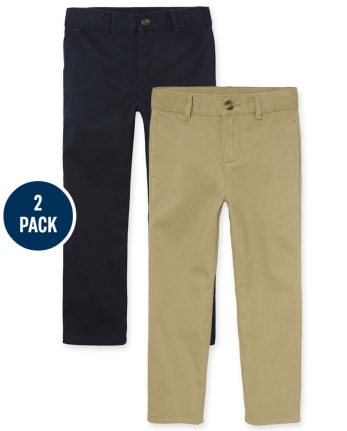 Boys Uniform Husky Woven Stretch Chino Pants 2-Pack | The Children's ...