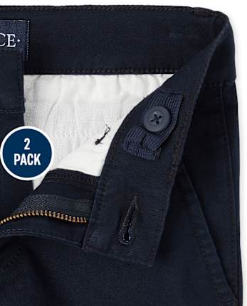 Boys Uniform Stretch Skinny Chino Pants 2-Pack - Slim