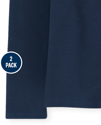 Lot de 2 polos en piqué extensible doux à volants pour uniformes pour filles - Taille Plus