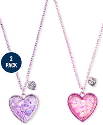 Girls Shakey Heart BFF Necklace 2-Pack