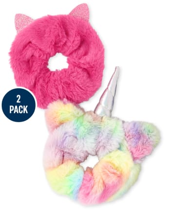 Girls Faux Fur Scrunchie 2-Pack