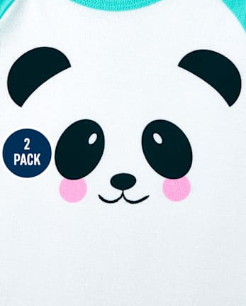 Girls Unicorn Panda Snug Fit Cotton Pajamas 2-Pack