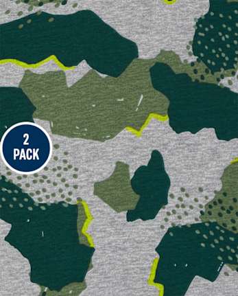Boys Dino Camo Snug Fit Cotton Pajamas 2-Pack