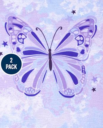 Girls Llama Butterfly Pajamas 2-Pack