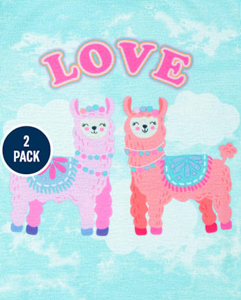 Girls Llama Butterfly Pajamas 2-Pack