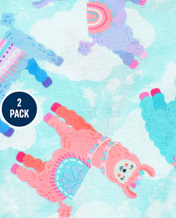 Girls Llama Butterfly Pajamas 2-Pack