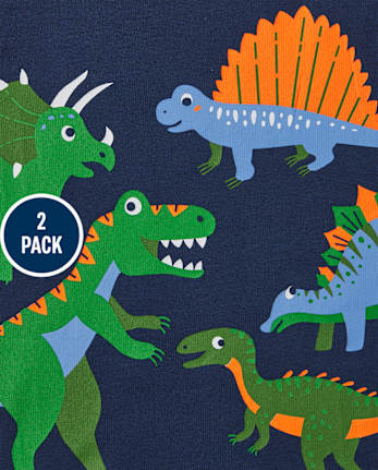 Lot de 2 pyjamas en coton ajustés Dino pour bébés et tout-petits garçons