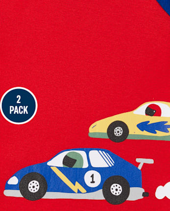 Baby And Toddler Boys Race Car Snug Fit Cotton Pajamas 2-Pack
