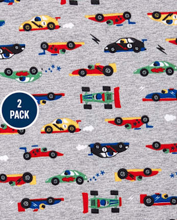Baby And Toddler Boys Race Car Snug Fit Cotton Pajamas 2-Pack