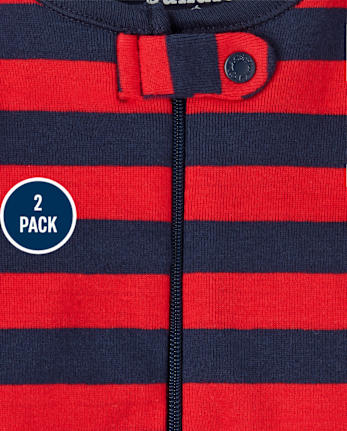 Pijamas de una pieza de algodón con ajuste ceñido, camiones, para bebés y niños pequeños, paquete de 2