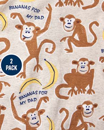 Baby And Toddler Monkey Giraffe Snug Fit Cotton One Piece Pajamas 2-Pack