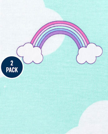 Baby And Toddler Girls Unicorn Cloud Snug Fit Cotton Pajamas 2-Pack