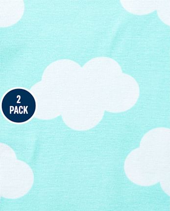 Baby And Toddler Girls Unicorn Cloud Snug Fit Cotton Pajamas 2-Pack