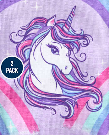 Baby And Toddler Girls Unicorn Cloud Snug Fit Cotton Pajamas 2-Pack
