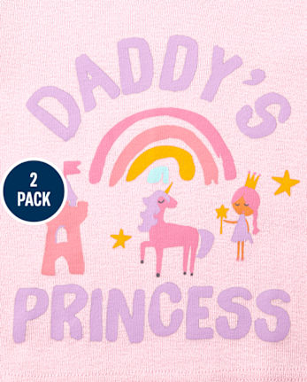 Baby And Toddler Girls Princess Snug Fit Cotton Pajamas 2-Pack