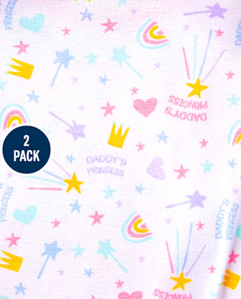 Baby And Toddler Girls Princess Snug Fit Cotton Pajamas 2-Pack
