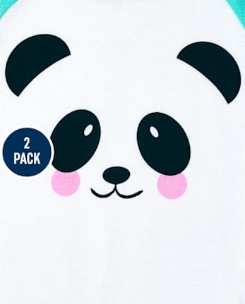 Baby And Toddler Girls Unicorn Panda Snug Fit Cotton Pajamas 2-Pack