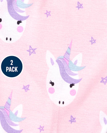Baby And Toddler Girls Unicorn Panda Snug Fit Cotton Pajamas 2-Pack