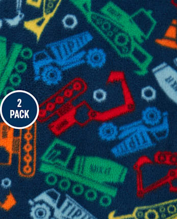 Pijamas de una pieza de forro polar de construcción para bebés y niños pequeños, paquete de 2